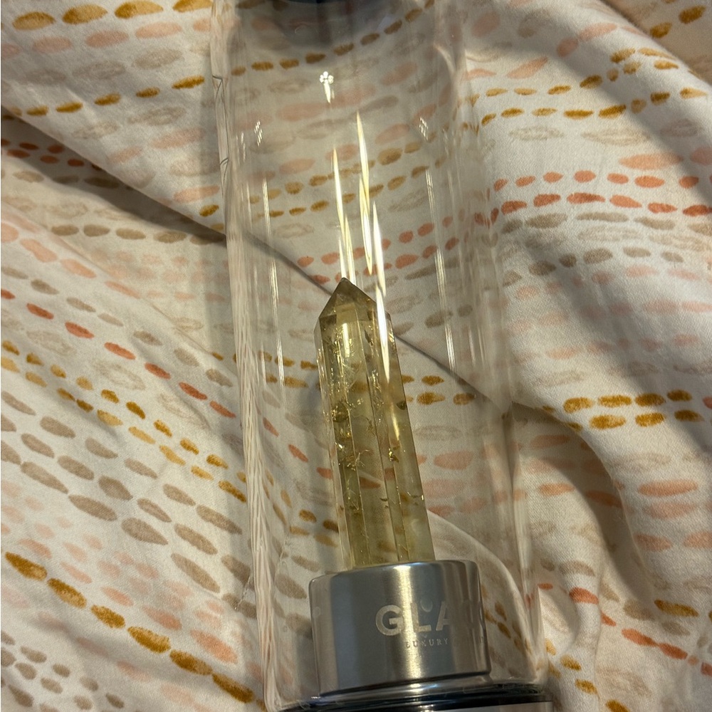 Glacce Crystal Water Bottle Smoky Quartz and Obsidian